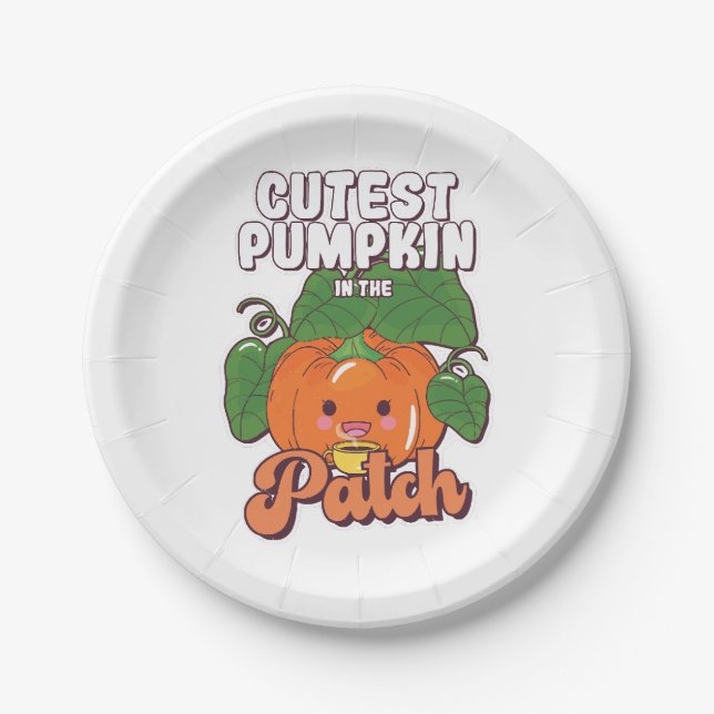 cutest pumpkin in the patch paper plate (Front)