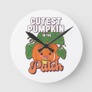 cutest pumpkin in the patch round clock