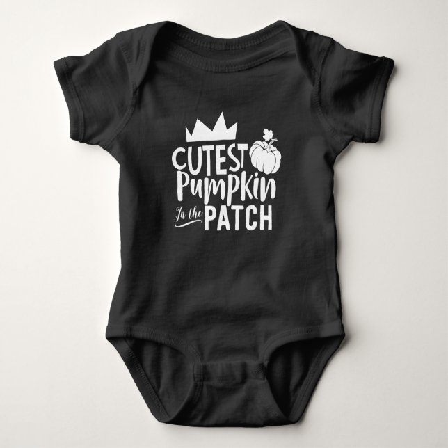 Cutest Pumpkin in the Patch Thanksgiving Baby Bodysuit (Front)