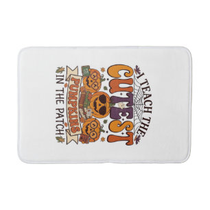 Cutest Pumpkins Halloween Teacher Glasses Books_1 Bath Mat