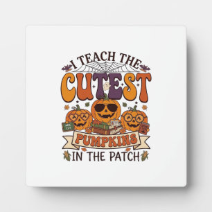 Cutest Pumpkins Halloween Teacher Glasses Books_1 Plaque