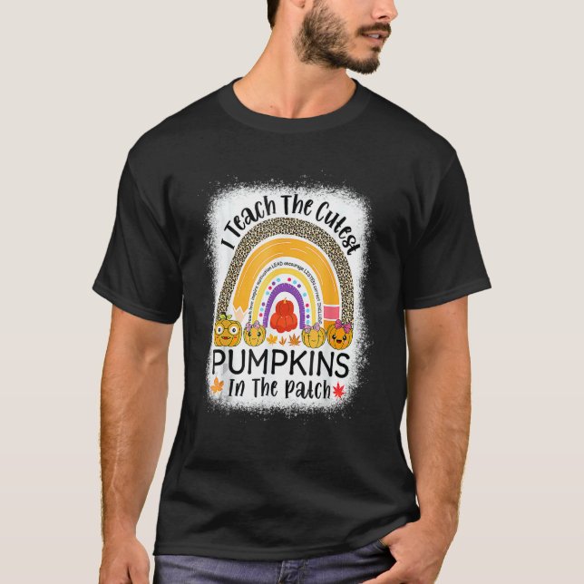 Cutest Pumpkins In The Patch Leopard Rainbow Cute  T-Shirt (Front)