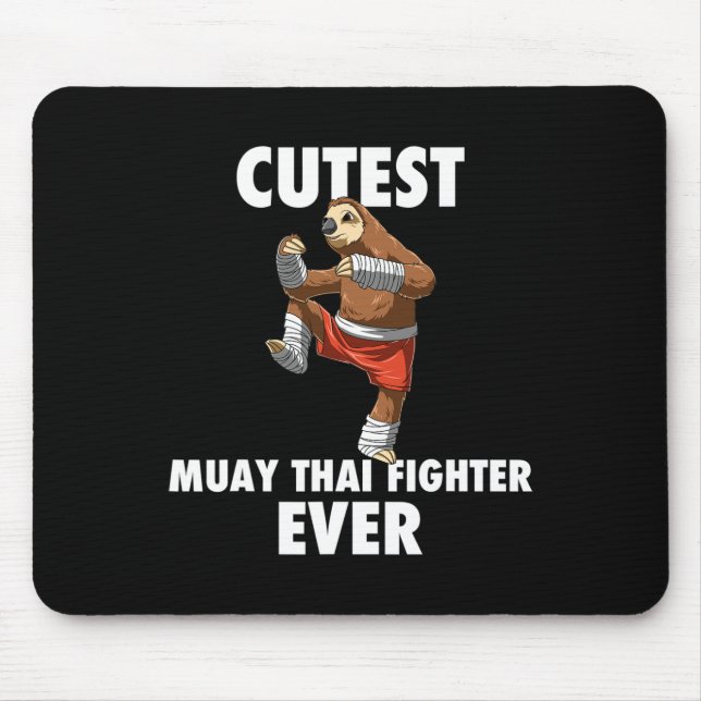 Cutest Sloth Fighter Ever - Muay Thai Kickboxing G Mouse Pad (Front)