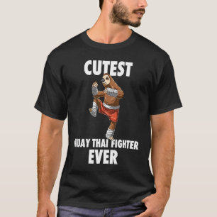 Cutest Sloth Fighter Ever Muay Thai Kickboxing Gif T-Shirt