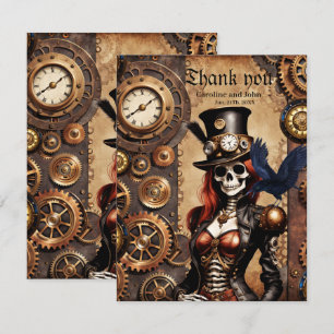 Cutest Steampunk Skeleton Thank You Card