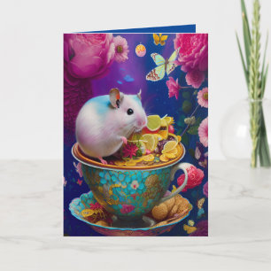 Cutest Syrian Hamster Teaparty Tea Cup Card