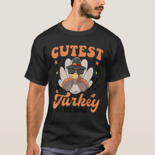Cutest Turkey At The Table Boy Toddler Funny Thank T-Shirt
