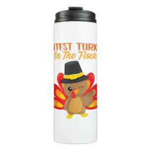 Cutest Turkey In Flock Happy Thanksgiving Day Boy Thermal Tumbler