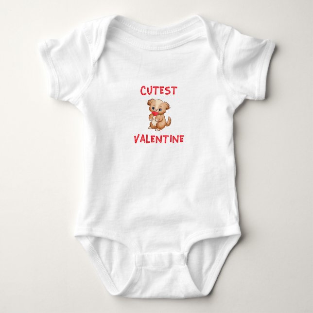 Cutest Valentine  Baby Bodysuit (Front)