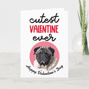 Cutest Valentine Ever ..card from your Pug  Holiday Card
