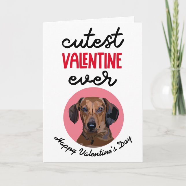 Cutest Valentine Ever ..from your Dachshund Holiday Card (Front)