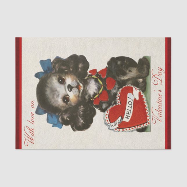 Cutest Valentine's Puppy Ever!! Tissue Paper (Front)