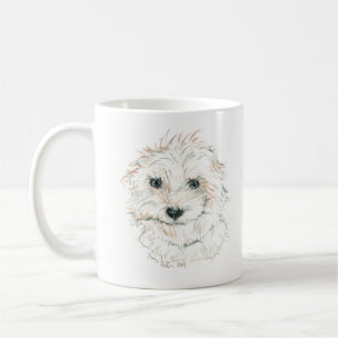 CUTEST white fluffy dog MUG ©dianeheller2020