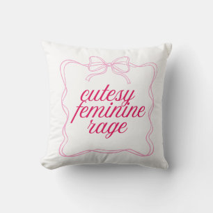 Cutesy Feminine Rage Pink Aesthetic Design Soft Cushion