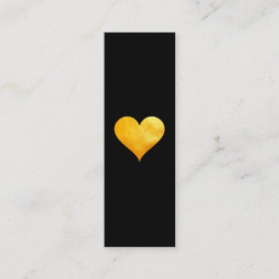 Cutesy Gold Heart Mini Business Card