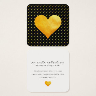 Cutesy Gold Heart Polka Dot Pattern