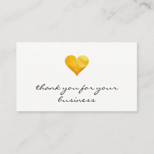 Cutesy Gold Heart Thank You Loyalty Card