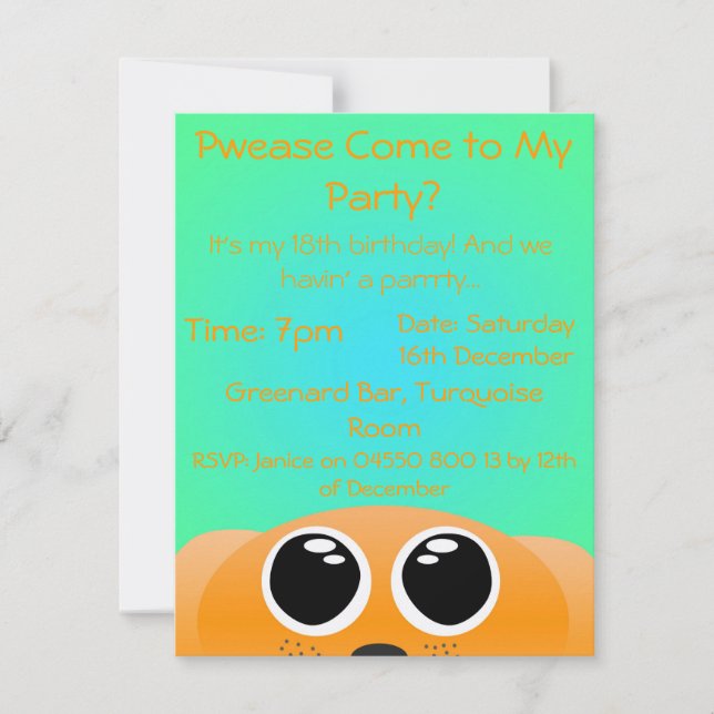 Cutesy Invite (Front)