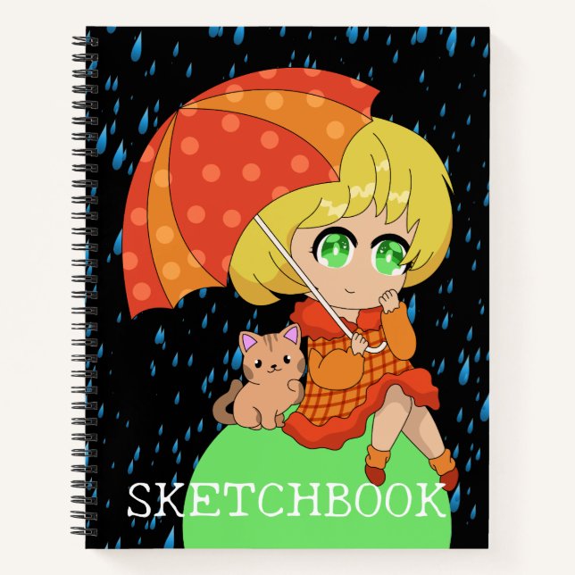 Cutesy Kawaii Girl Notebook (Front)