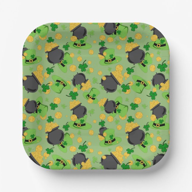 Cutesy Luck for the Irish Paper Plate (Front)