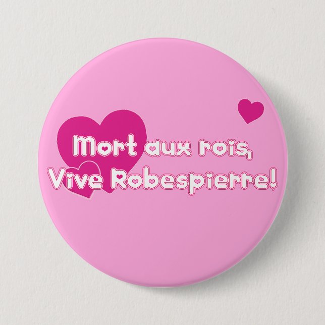 cutesy mort aux rois button, plain version. 7.5 cm round badge (Front)