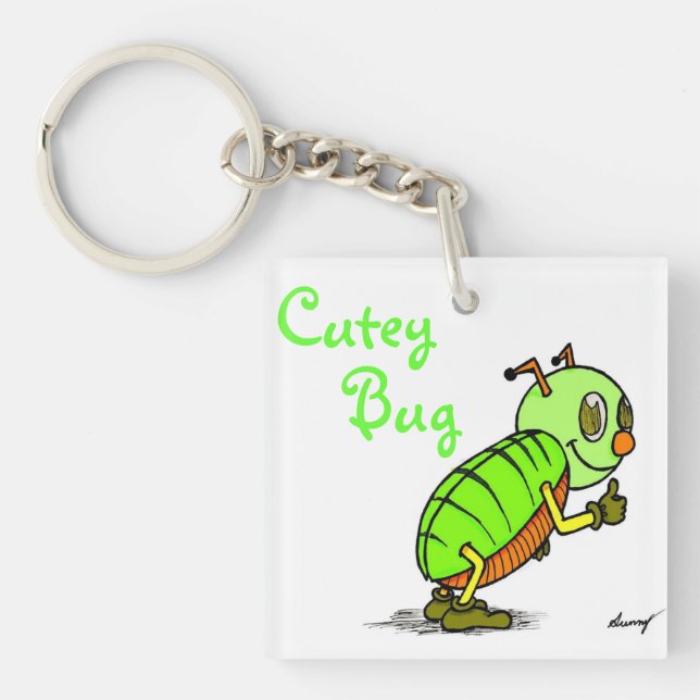 Cutey Bug Acrylic Keychain - Green (Front)