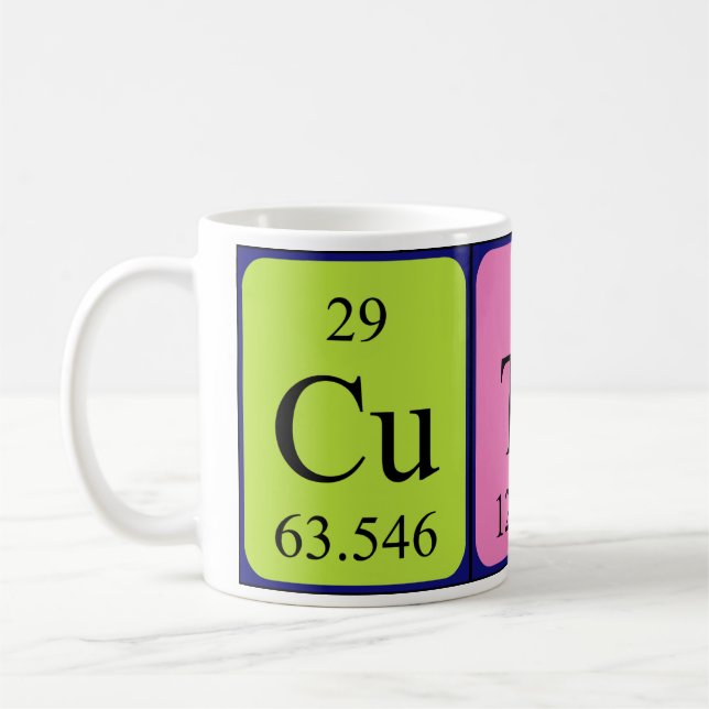 Cutey periodic table name mug (Left)