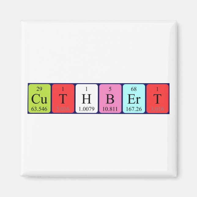 Cuthbert periodic table name magnet (Front)