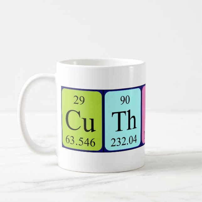 Cuthbert periodic table name mug (Left)
