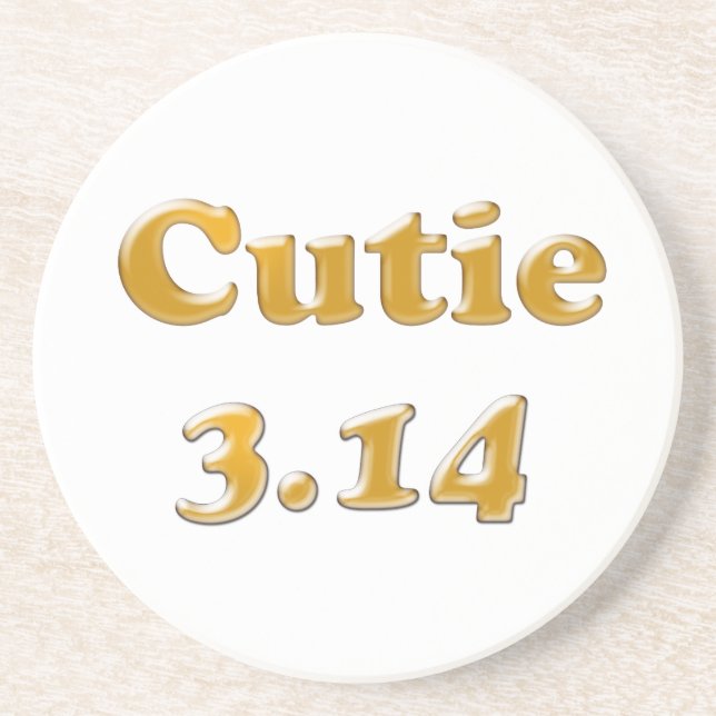 Cutie 3.14 Pi Day Coaster (Front)