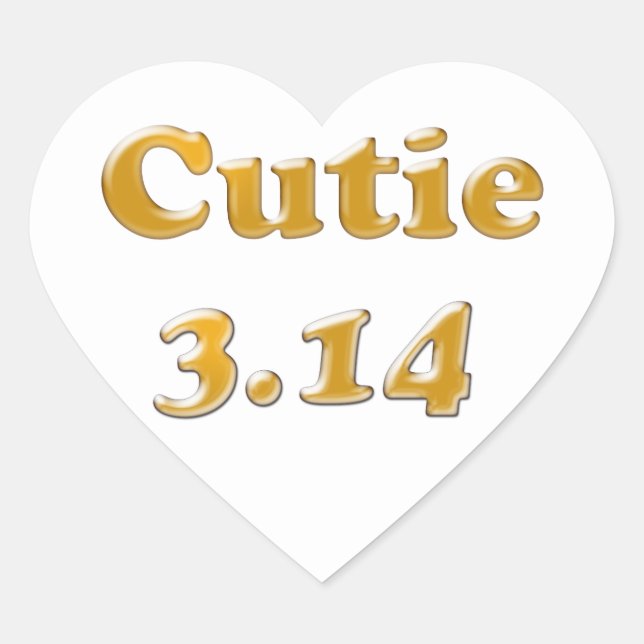 Cutie 3.14 Pi Day Heart Sticker (Front)