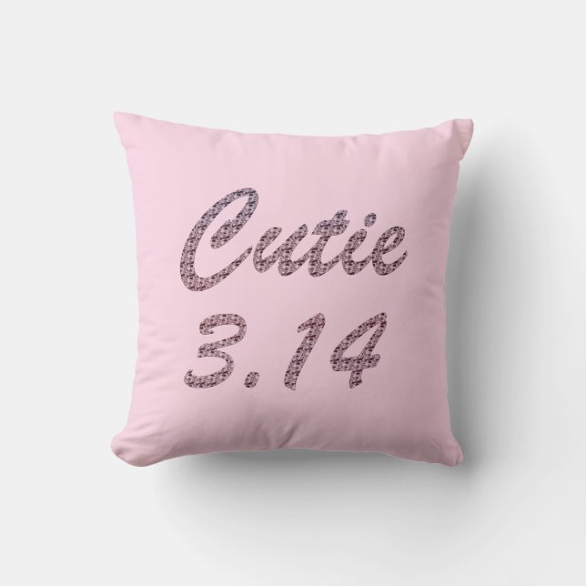 Cutie 3.14 Pi Day Pink Cushion (Front)