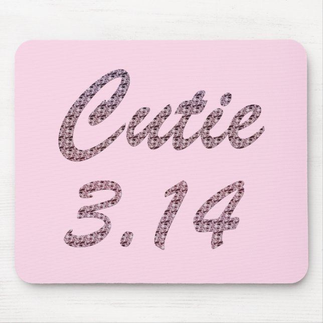 Cutie 3.14 Pi Day Pink Mouse Pad (Front)