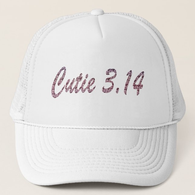 Cutie 3.14 Pi Day Pink Trucker Hat (Front)