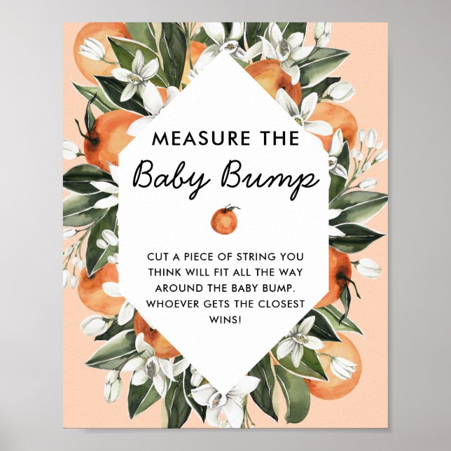 Cutie Baby Shower Measure The Baby Bump Game Poster (Front)