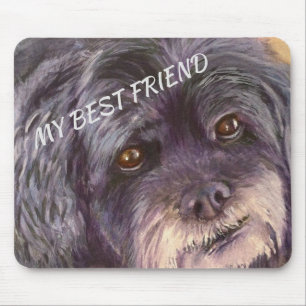 CUTIE BLACK COCK-A-POO MIX MOUSE PAD