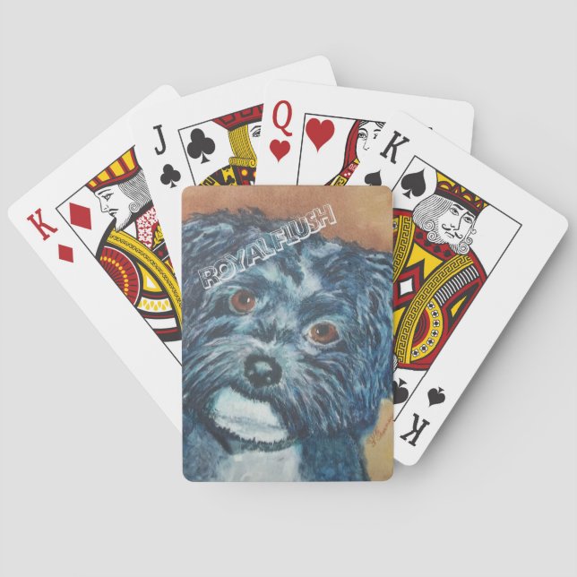 CUTIE BLACK HAVANESE PLAYING CARDS (Back)
