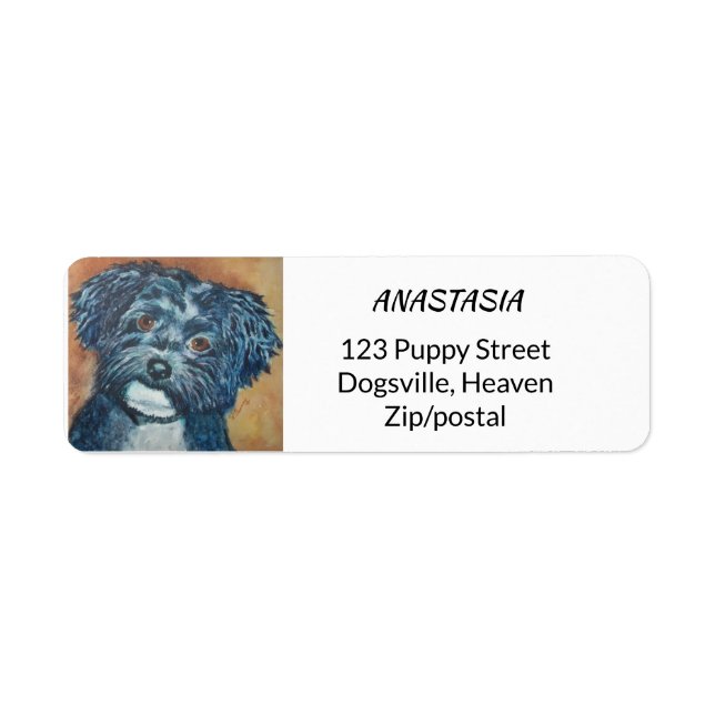 CUTIE BLACK HAVANESE RETURN ADDRESS LABEL (Front)