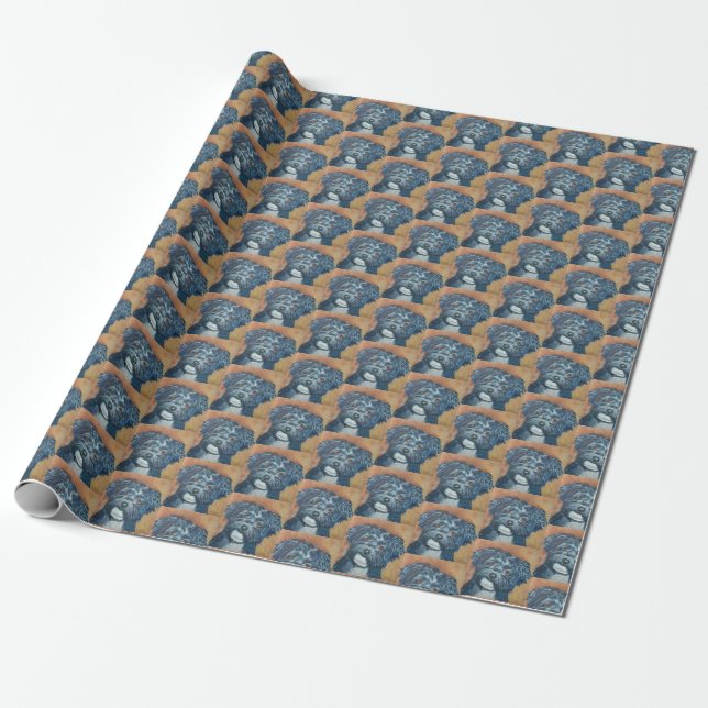 CUTIE BLACK HAVANESE WRAPPING PAPER (Unrolled)