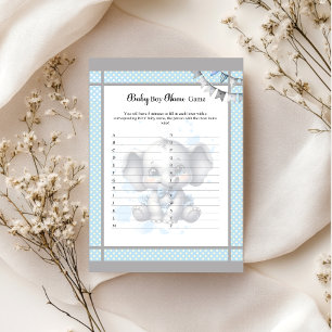 Cutie Blue Elephant Baby Boy Name Game