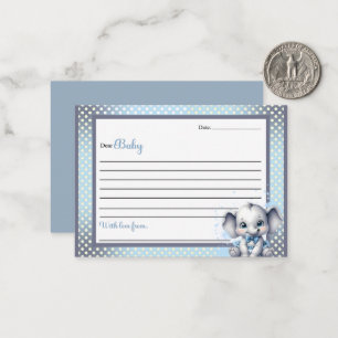 Cutie Blue Elephant - Dear Baby Note Card