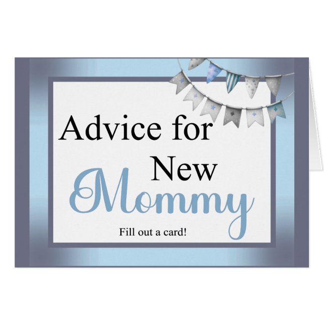 Cutie Blue Elephant - Little Peanut Advice Card (Front Horizontal)