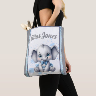 Cutie Blue Elephant - Little Peanut Tote Bag
