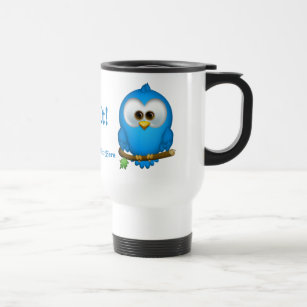 Cutie Blue Tweet Bird Personalised Travel Mug