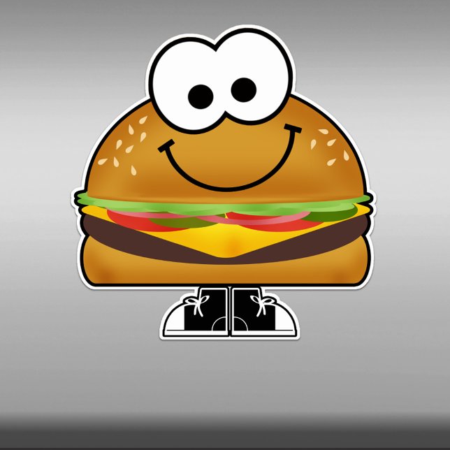 Cutie Cartoon Cheeseburger Vinyl Sticker (Creator Uploaded)