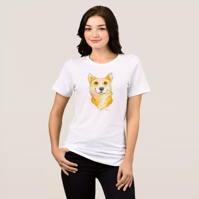 Cutie Corgi Tri-Blend Shirt (Front Full)