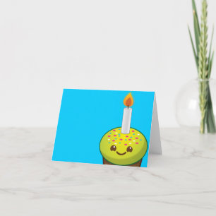 Cutie Cupcake Happy Birthday smiles Card