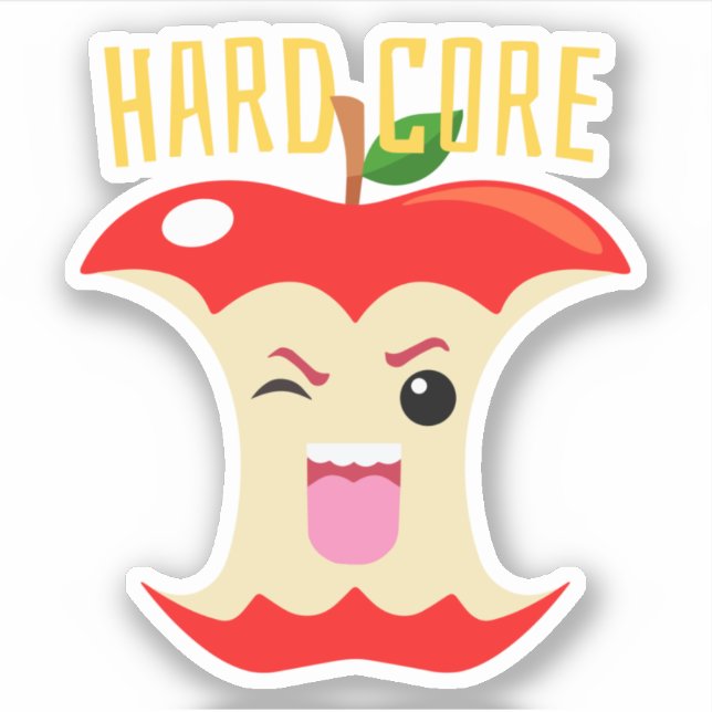 Cutie Foods Cute Hardcore Apple Core Sticker  (Front)