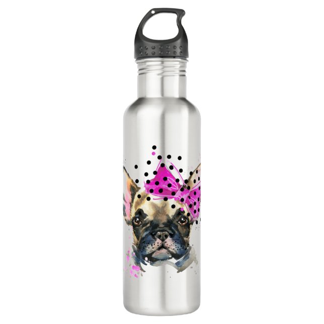 Cutie French Bull Dog 710 Ml Water Bottle (Front)