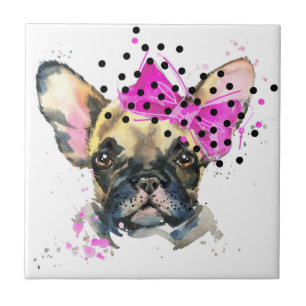 Cutie French Bull Dog Ceramic Tile